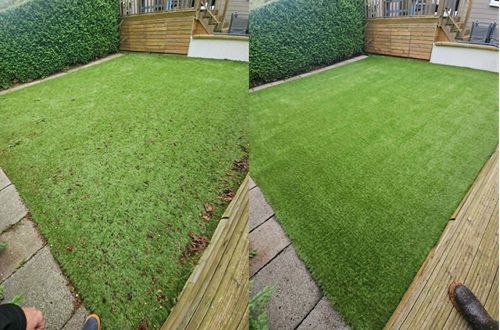 fake grass cleaning